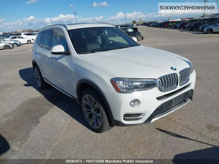 BMW X3 2017, VIN 5UXWX9C39H0W69569