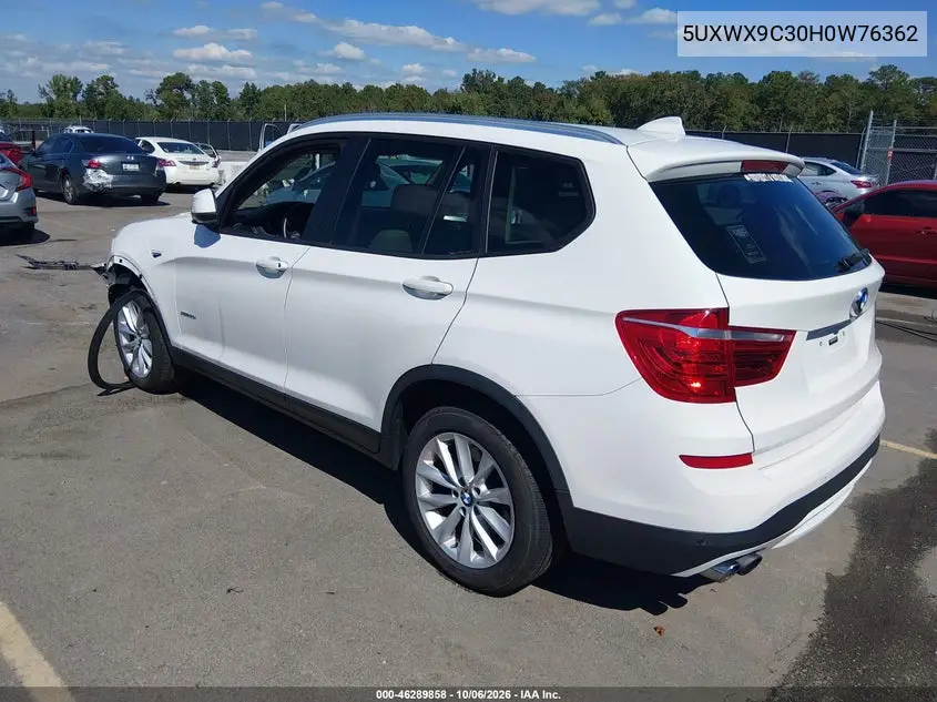 2017 BMW X3 VIN 5UXWX9C30H0W76362 — фото 3