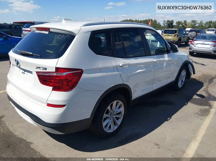 2017 BMW X3 VIN 5UXWX9C30H0W76362 — фото 4