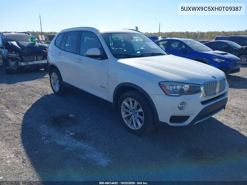 BMW X3 2017, VIN 5UXWX9C5XH0T09387