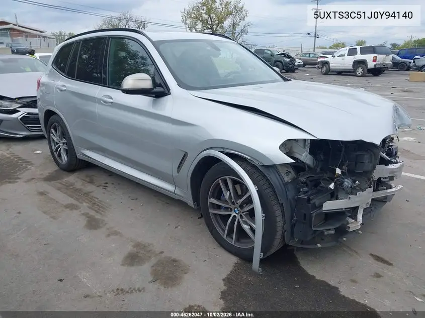 BMW X3 2018, VIN 5UXTS3C51J0Y94140