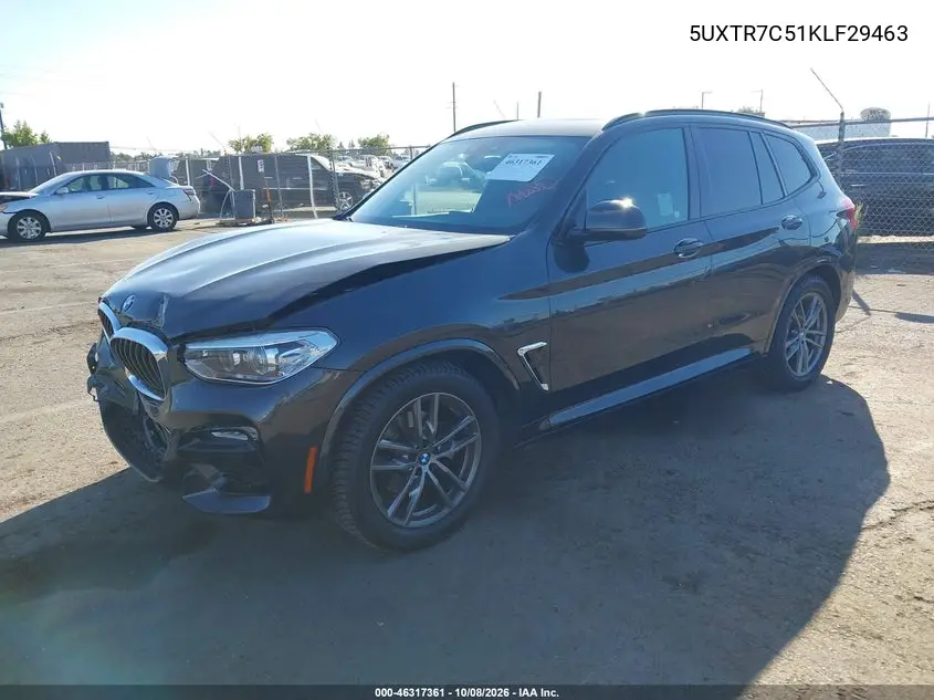 2019 BMW X3 VIN 5UXTR7C51KLF29463 — фото 2