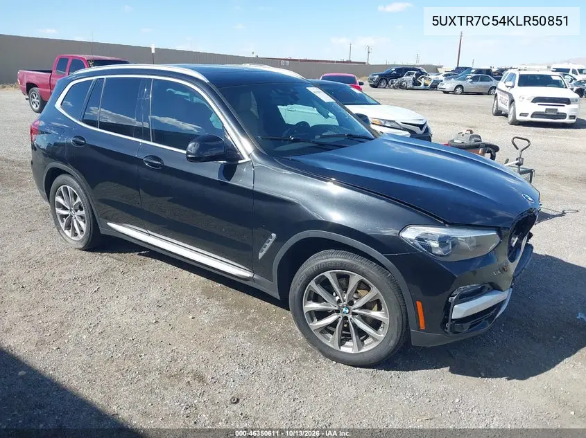BMW X3 2019, VIN 5UXTR7C54KLR50851