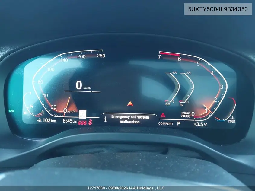 2020 BMW X3 VIN 5UXTY5C04L9B34350 — фото 7