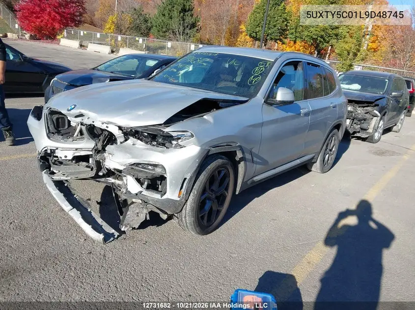 2020 BMW X3 VIN 5UXTY5C01L9D48745 — фото 2
