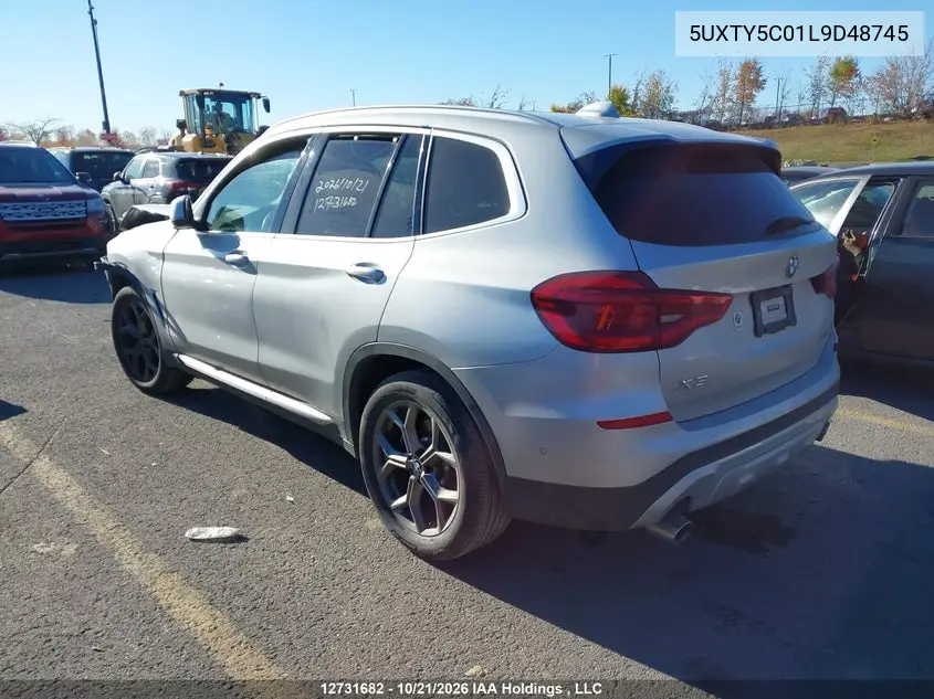 2020 BMW X3 VIN 5UXTY5C01L9D48745 — фото 3