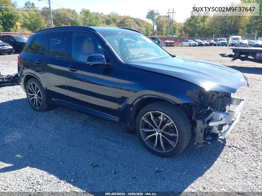 BMW X3 2021, VIN 5UXTY5C02M9F37647