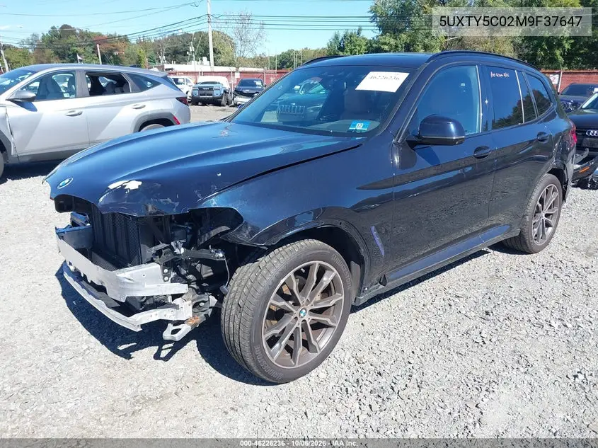 2021 BMW X3 VIN 5UXTY5C02M9F37647 — фото 2