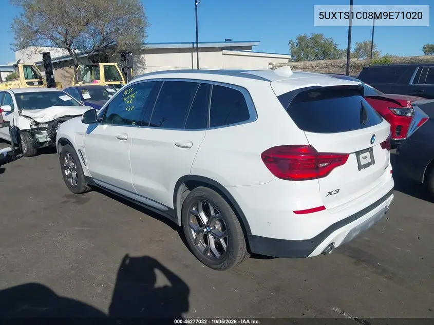2021 BMW X3 VIN 5UXTS1C08M9E71020 — фото 3