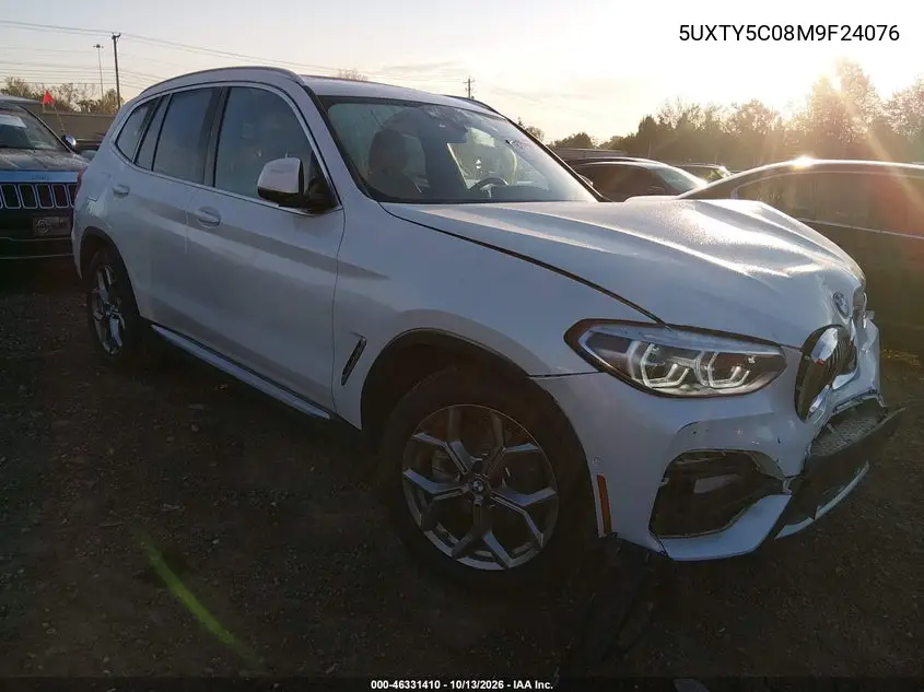 BMW X3 2021, VIN 5UXTY5C08M9F24076