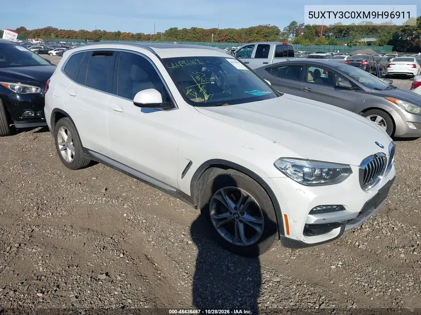 BMW X3 2021, VIN 5UXTY3C0XM9H96911