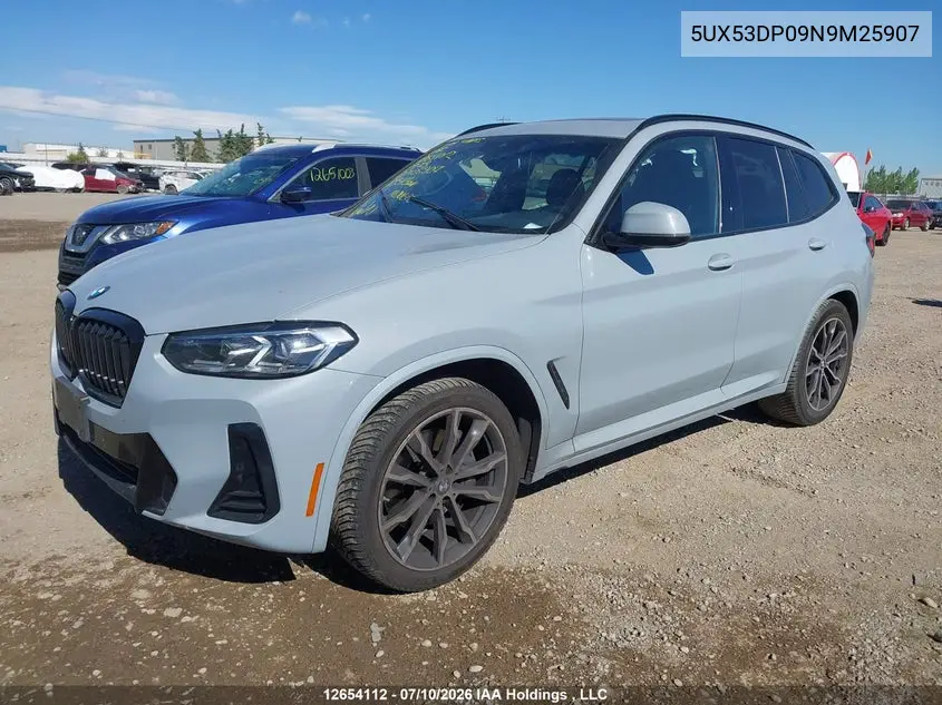 2022 BMW X3 VIN 5UX53DP09N9M25907 — фото 2