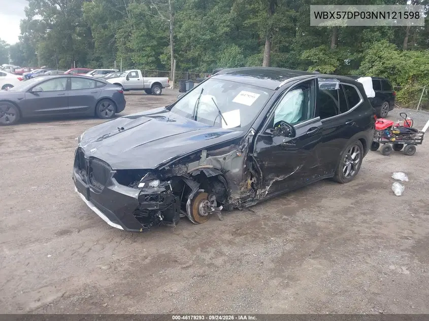 2022 BMW X3 VIN WBX57DP03NN121598 — фото 2