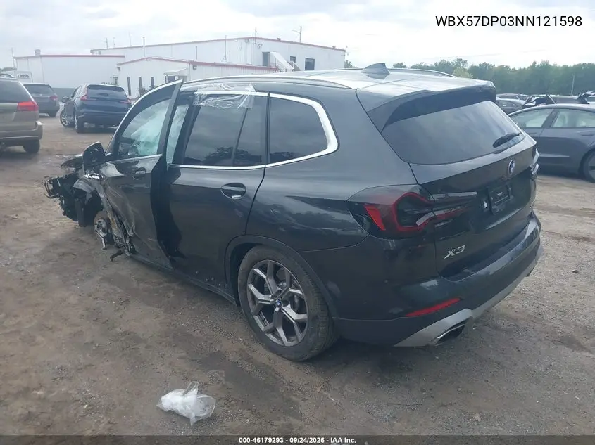 2022 BMW X3 VIN WBX57DP03NN121598 — фото 3