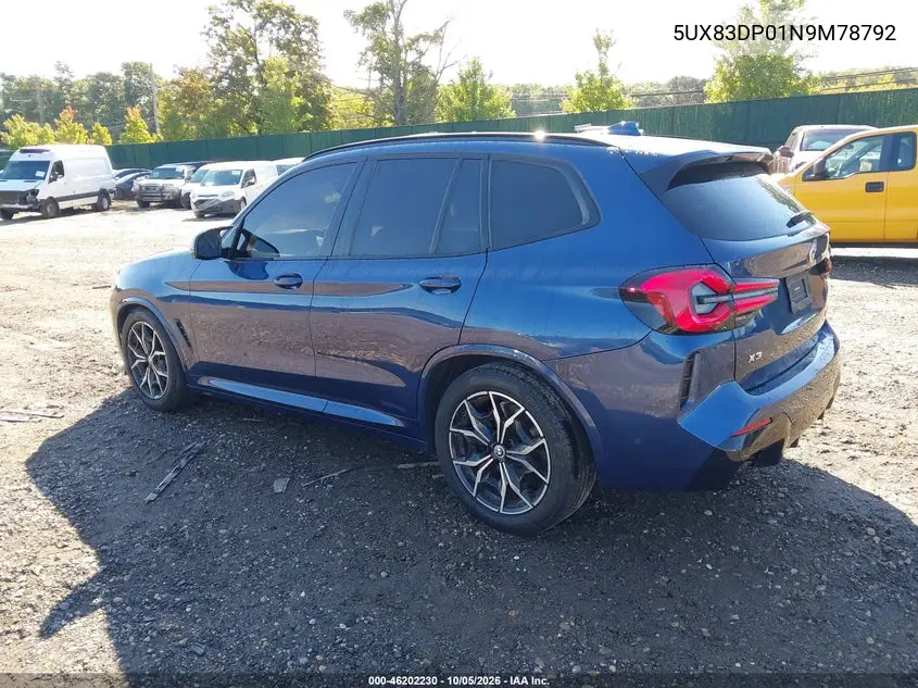 2022 BMW X3 VIN 5UX83DP01N9M78792 — фото 3