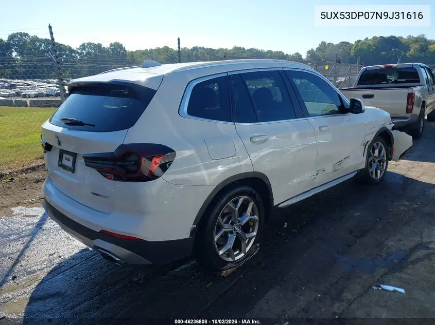 2022 BMW X3 VIN 5UX53DP07N9J31616 — фото 4