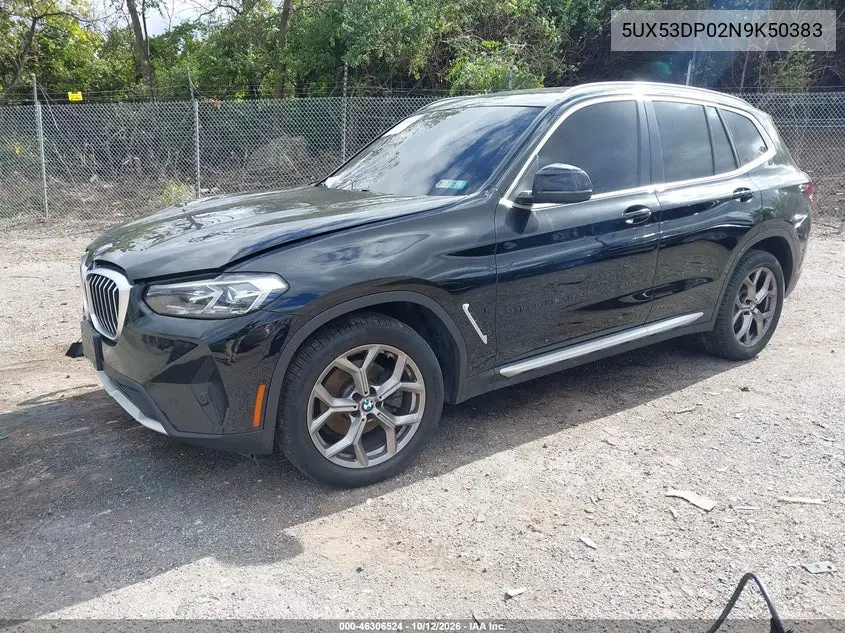 2022 BMW X3 VIN 5UX53DP02N9K50383 — фото 2