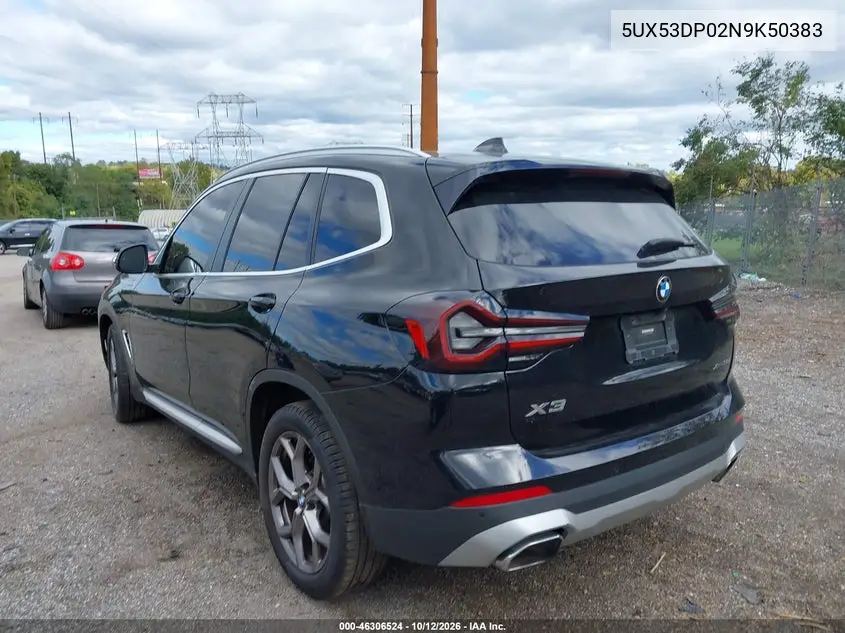 2022 BMW X3 VIN 5UX53DP02N9K50383 — фото 3