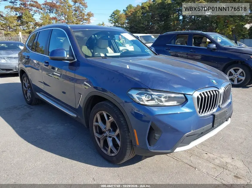 BMW X3 2022, VIN WBX57DP01NN176518