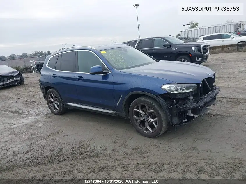 BMW X3 2023, VIN 5UX53DP01P9R35753
