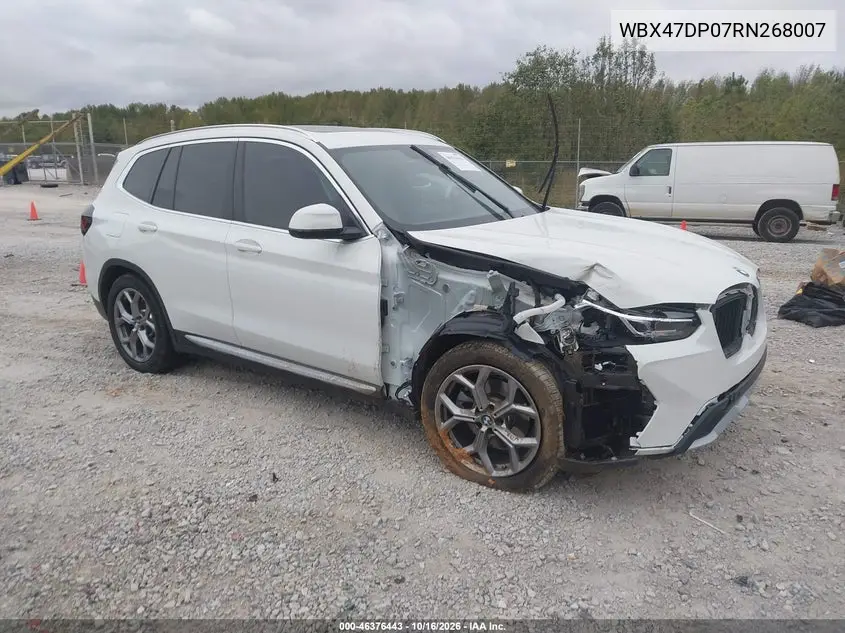 BMW X3 2024, VIN WBX47DP07RN268007
