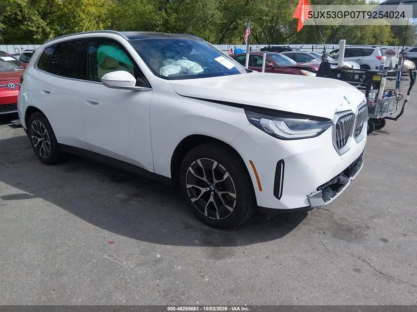BMW X3 2026, VIN 5UX53GP07T9254024