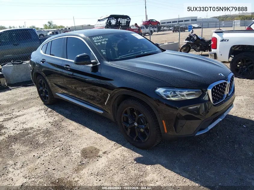 BMW X4 2022, VIN 5UX33DT05N9K79888