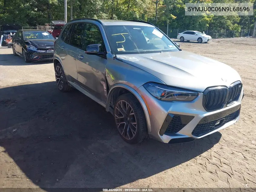 BMW X5 M 2022, VIN 5YMJU0C06N9L68696