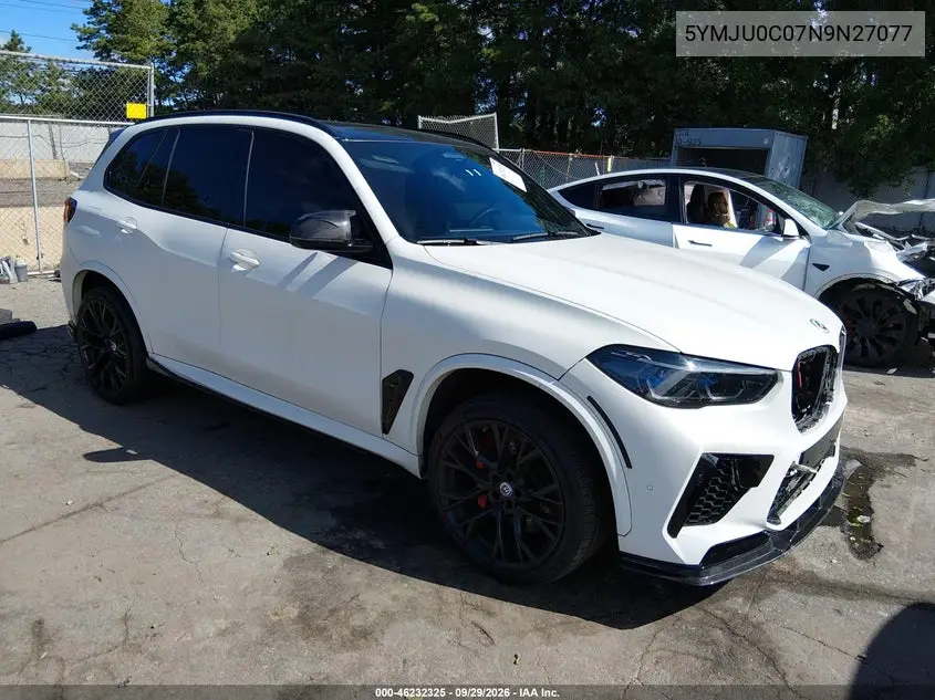 BMW X5 M 2022, VIN 5YMJU0C07N9N27077