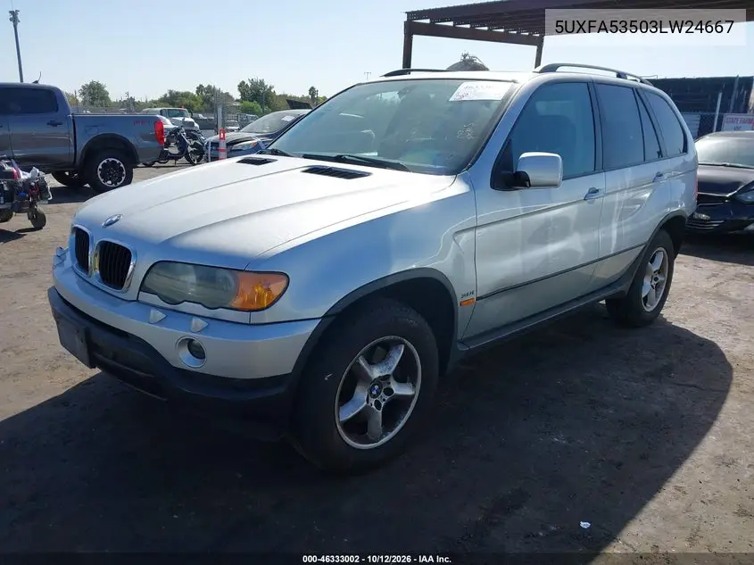 2003 BMW X5 VIN 5UXFA53503LW24667 — фото 2