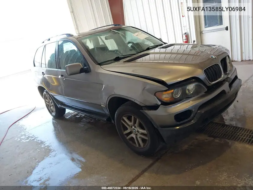 BMW X5 2005, VIN 5UXFA13585LY06984