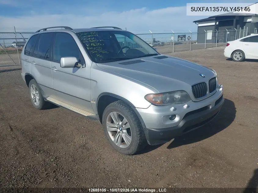 BMW X5 2006, VIN 5UXFA13576LY45146
