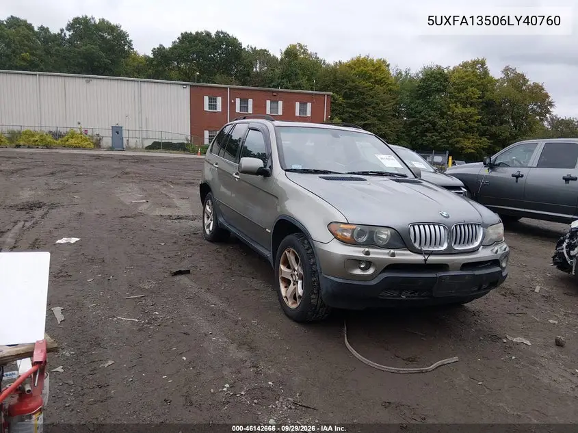 BMW X5 2006, VIN 5UXFA13506LY40760