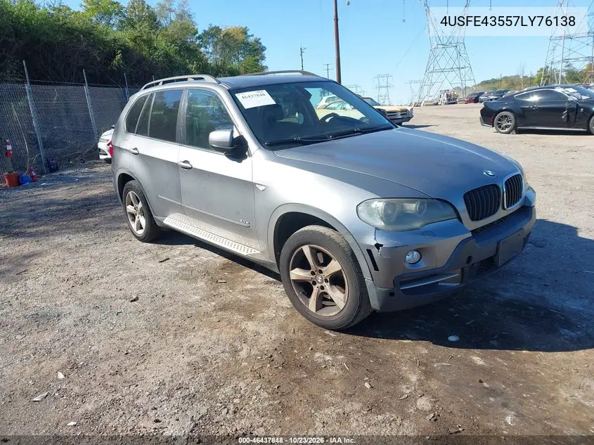 BMW X5 2007, VIN 4USFE43557LY76138