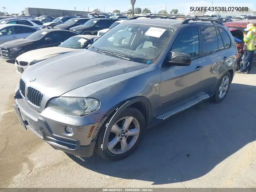 2008 BMW X5 VIN 5UXFE43538L029088 — фото 2