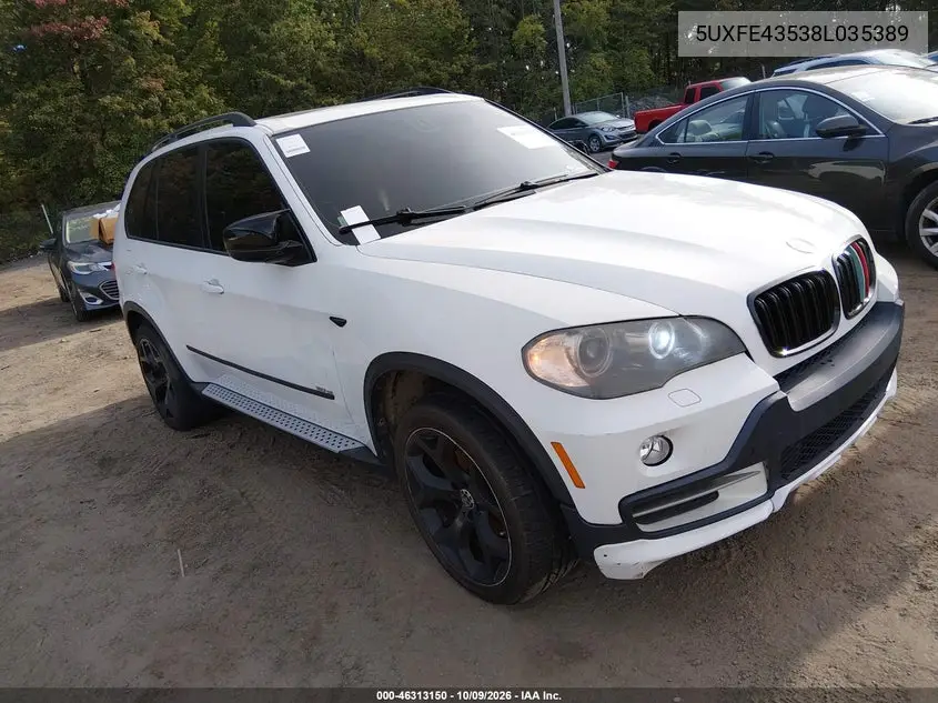 BMW X5 2008, VIN 5UXFE43538L035389