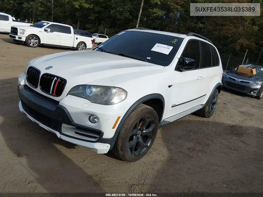 2008 BMW X5 VIN 5UXFE43538L035389 — фото 2