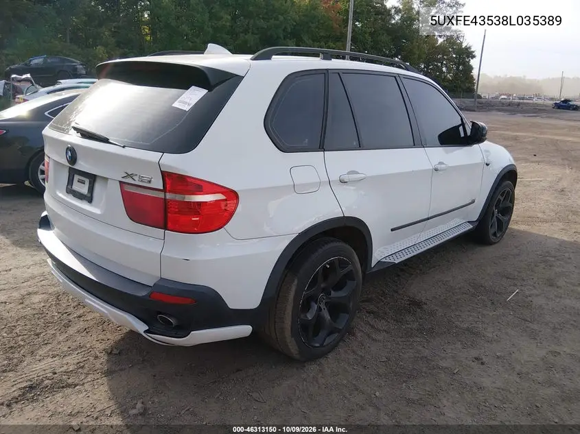 2008 BMW X5 VIN 5UXFE43538L035389 — фото 4