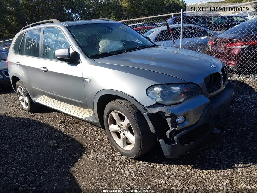 BMW X5 2008, VIN 5UXFE43598L000839