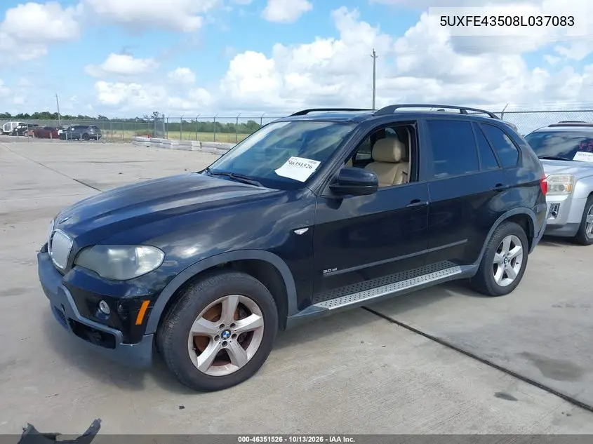 2008 BMW X5 VIN 5UXFE43508L037083 — фото 2