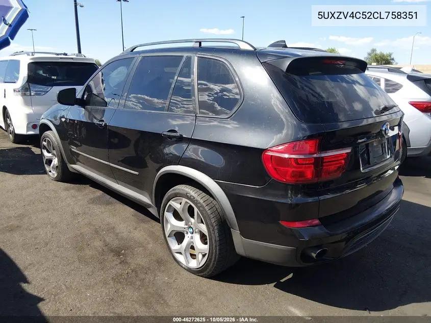 2012 BMW X5 VIN 5UXZV4C52CL758351 — фото 3