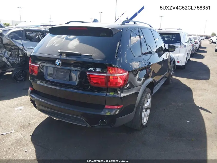 2012 BMW X5 VIN 5UXZV4C52CL758351 — фото 4
