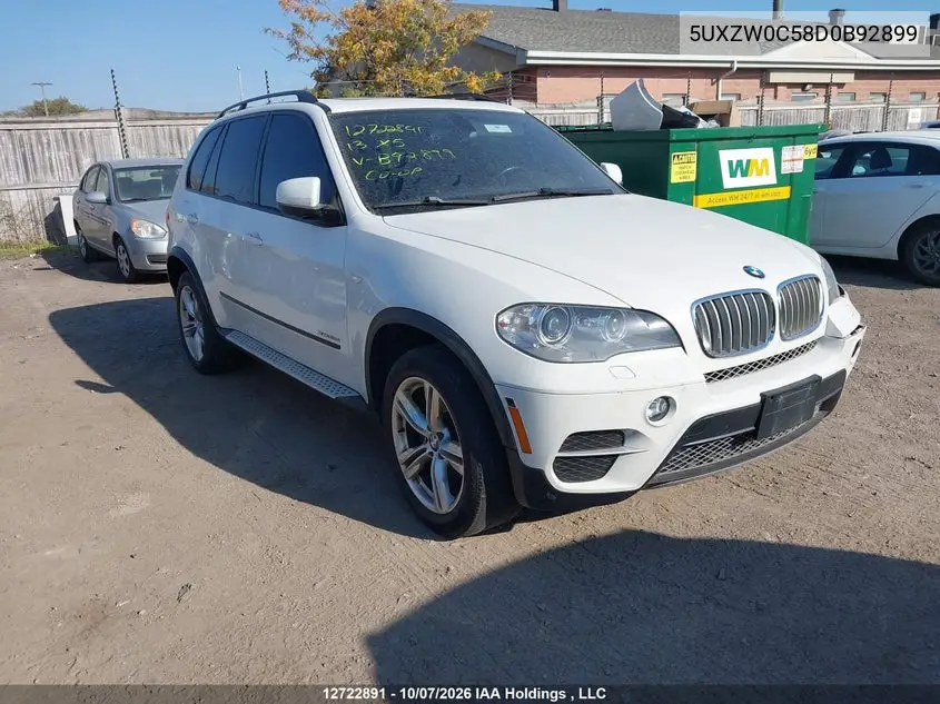 BMW X5 2013, VIN 5UXZW0C58D0B92899