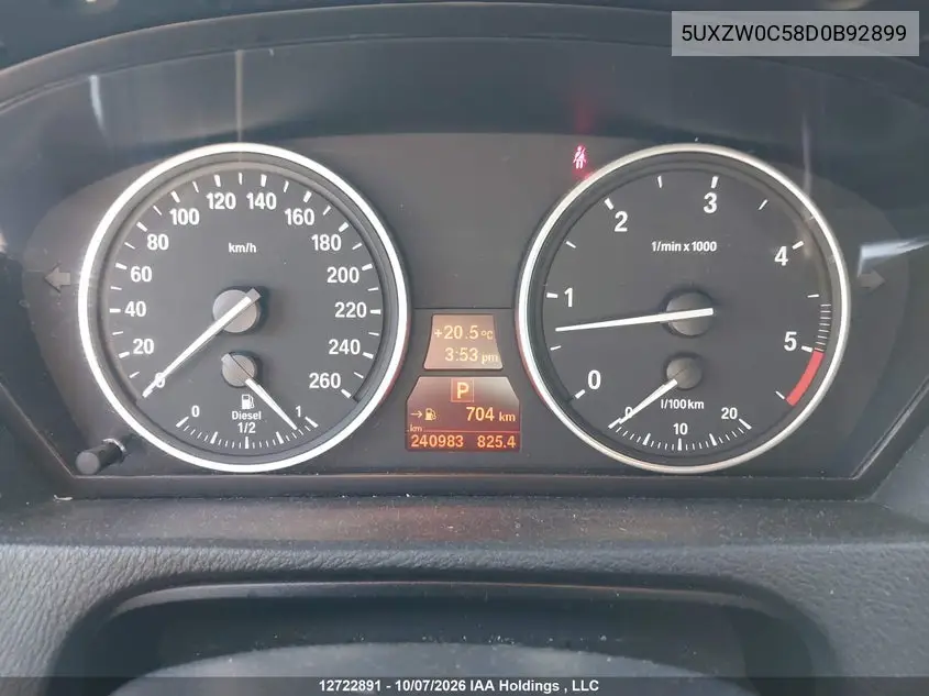2013 BMW X5 VIN 5UXZW0C58D0B92899 — фото 7