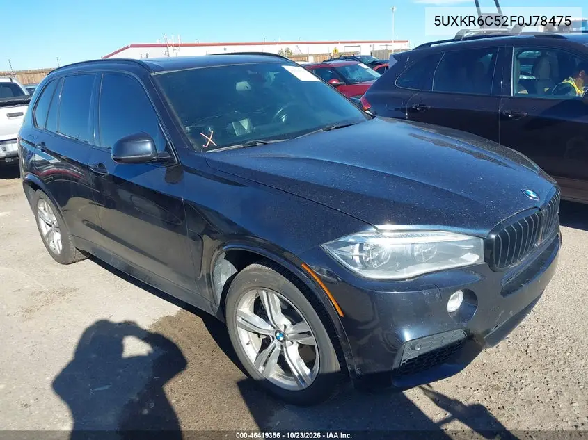 BMW X5 2015, VIN 5UXKR6C52F0J78475