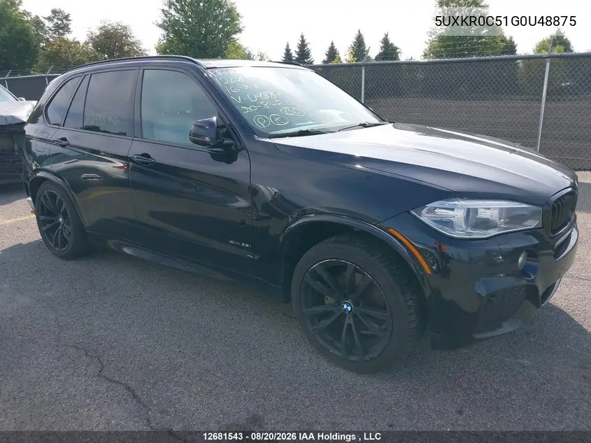 BMW X5 2016, VIN 5UXKR0C51G0U48875