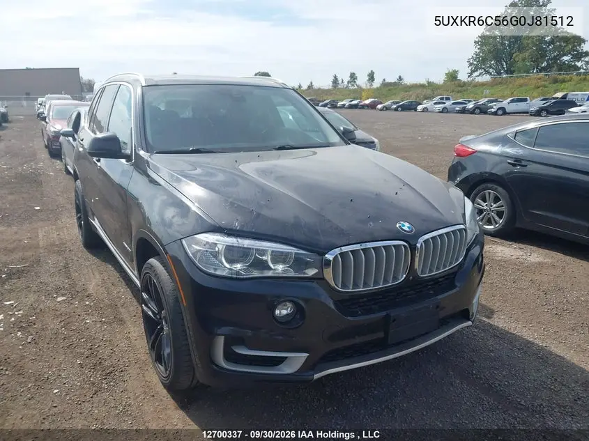 BMW X5 2016, VIN 5UXKR6C56G0J81512