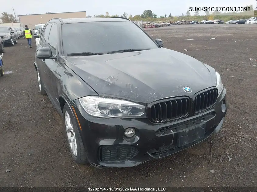 BMW X5 2016, VIN 5UXKS4C57G0N13398