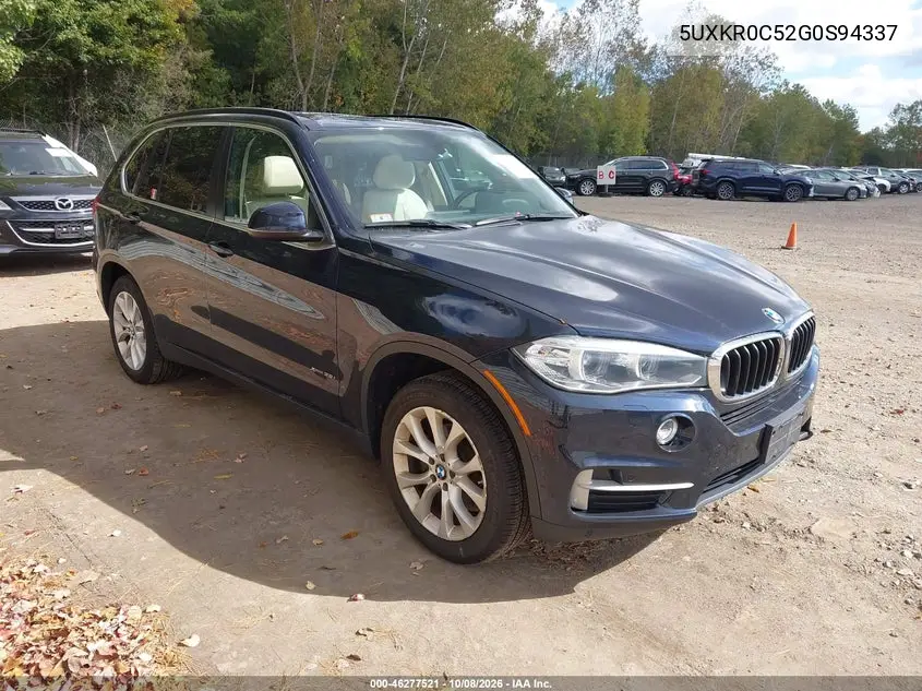 BMW X5 2016, VIN 5UXKR0C52G0S94337