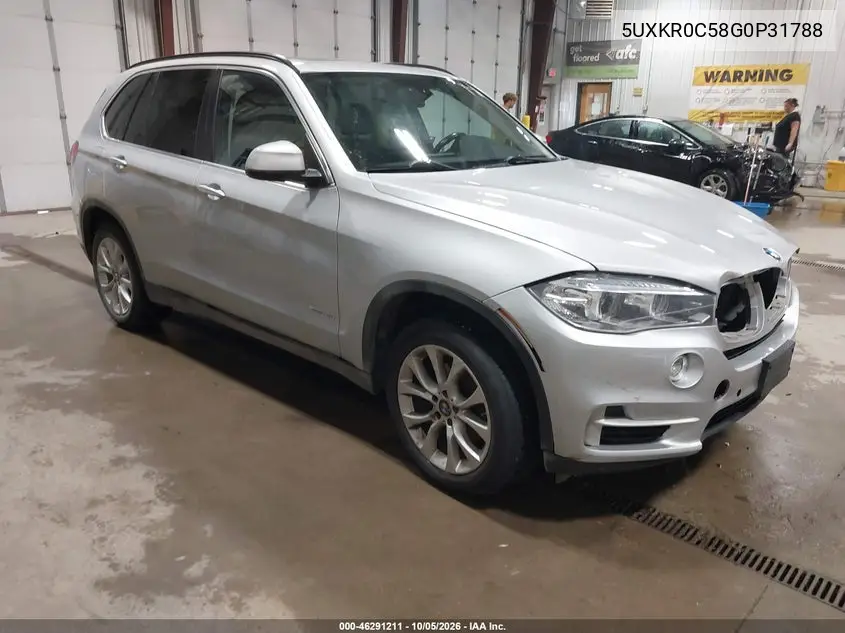 BMW X5 2016, VIN 5UXKR0C58G0P31788